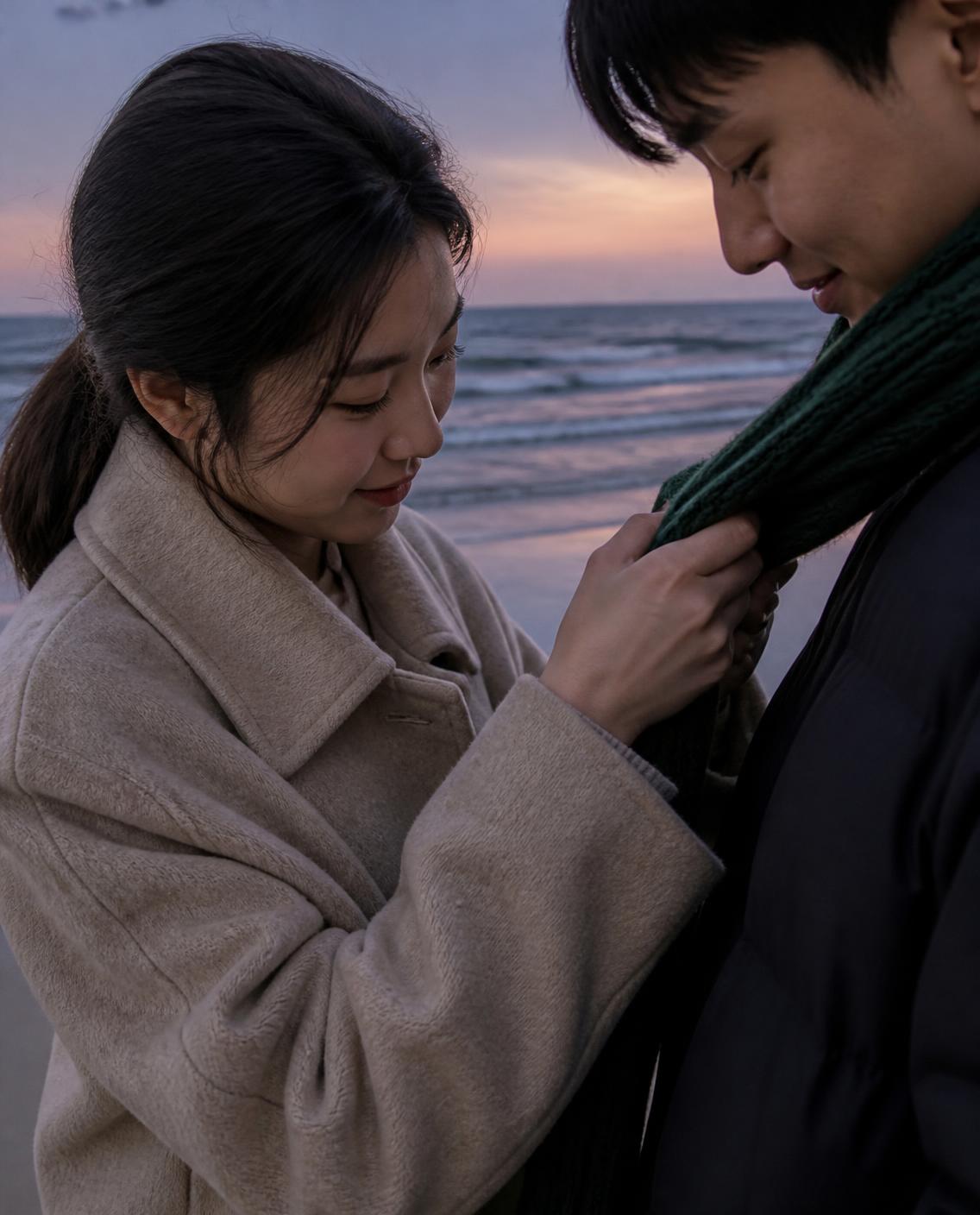 목도리 한 바퀴.